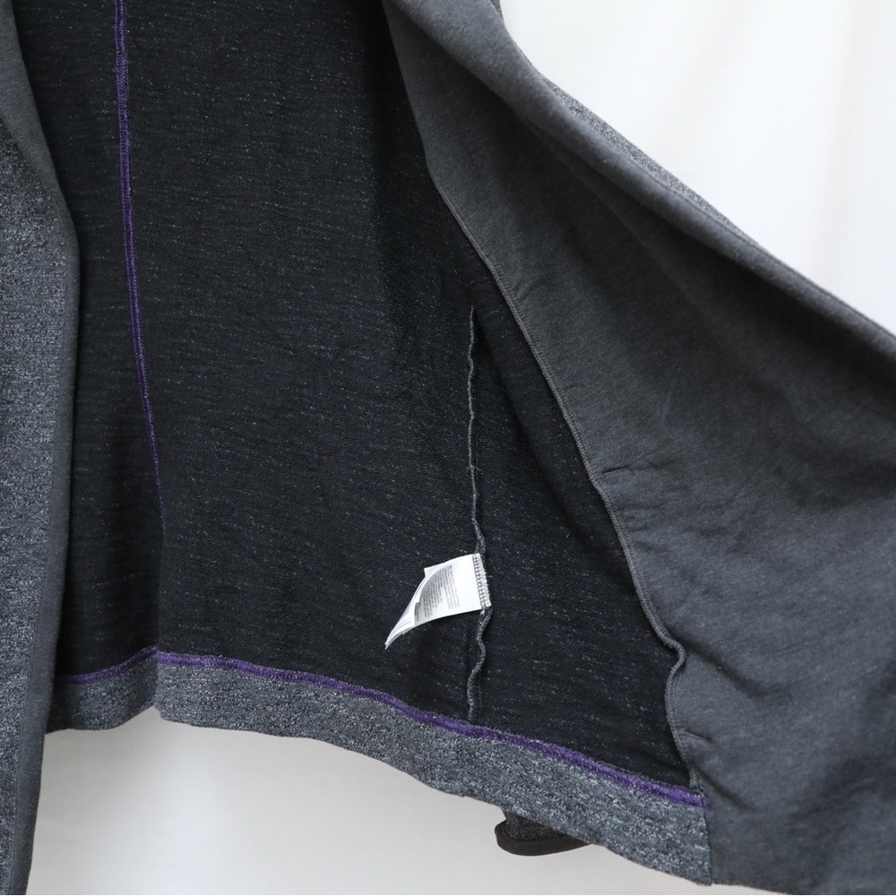 The North Face Spell Out Hooded Open Front Cardigan Sweater Gray XL cotton hike - Picture 6 of 11